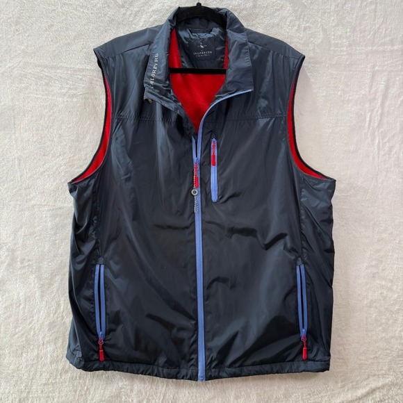 Tailorbyrd Collection Other - NWT Tailorbyrd Collection Mens XXL Fleece Lined Full Zip Vest Navy Blue Red Golf